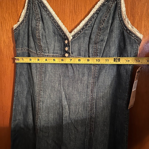 Ladies Ralph Lauren Denim Spaghetti Strap Dress with Lace Trim Size 4 - Picture 7 of 7
